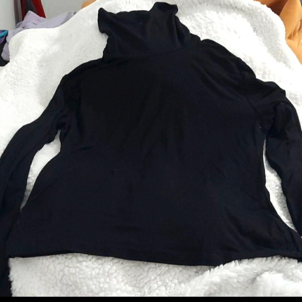 Black and white turtleneck